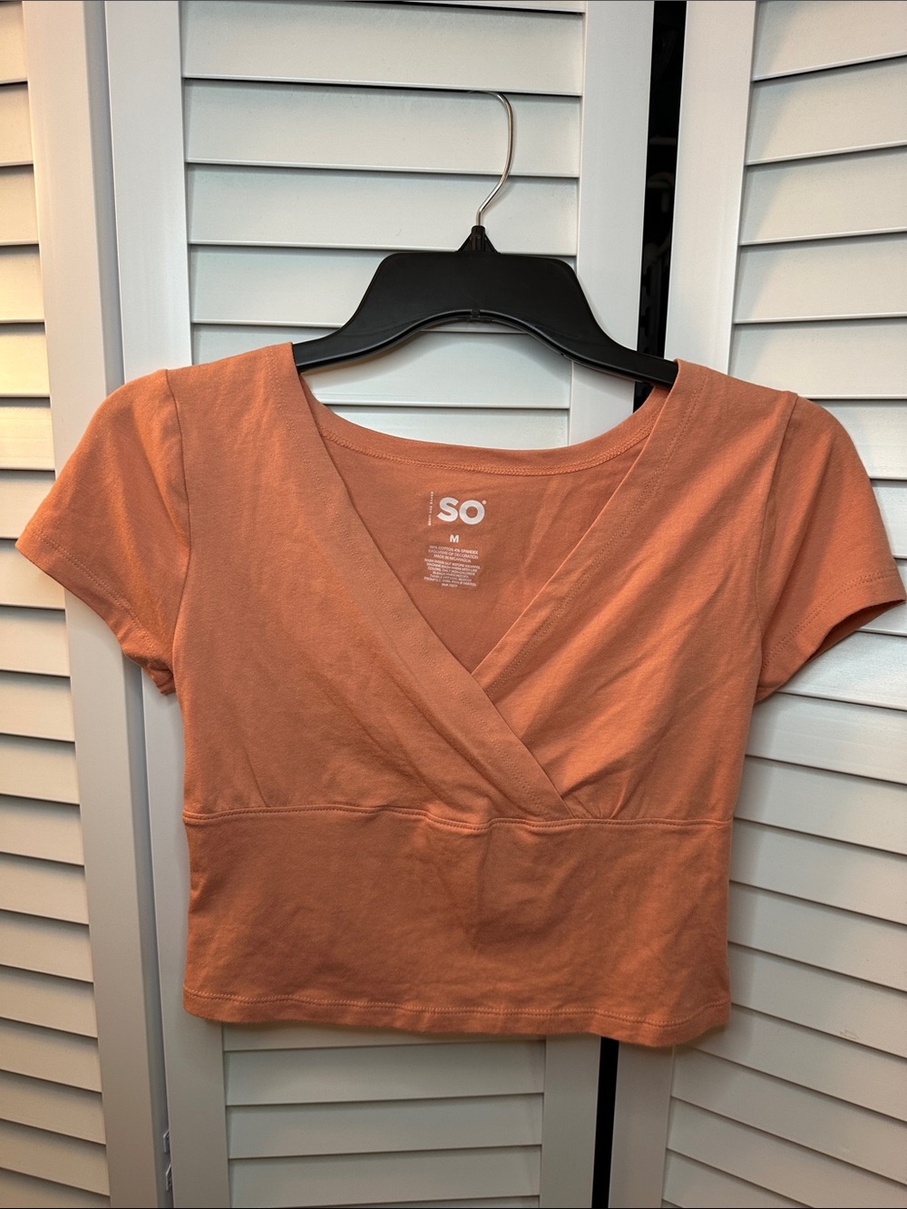 SO Peach Wrap-Front Crop Top